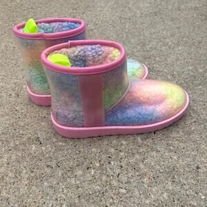 Rainbow pastel fluff boots
